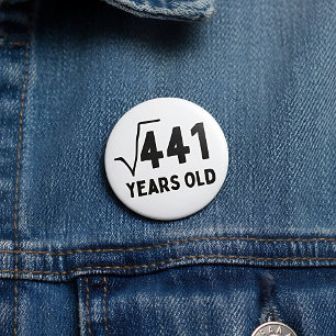 Funny Math 21st Birthday Button