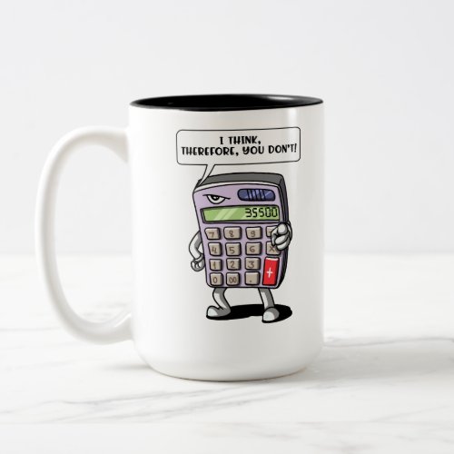 Funny Math Algebra Calculator Mathematics Joke Two_Tone Coffee Mug