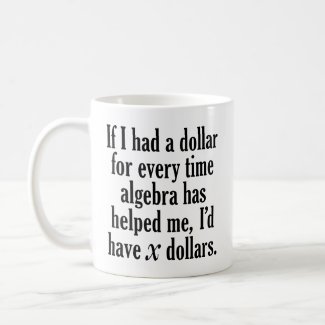 Funny Math/Algebra Quote - I'd have x dollars Coffee Mug