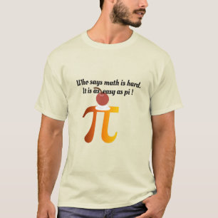 Funny Math Algebra Wiz, Pie Pun As Easy As Pi T-Shirt