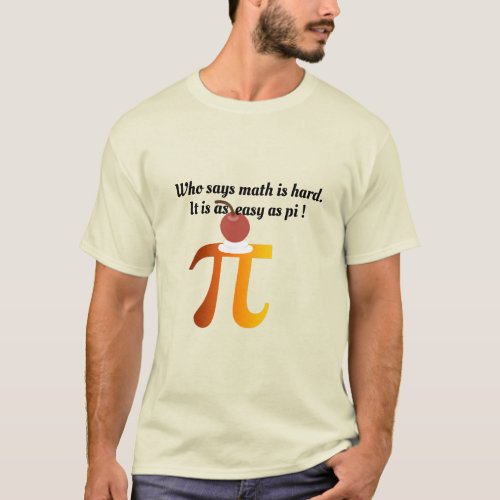 Funny Math Algebra Wiz Pie Pun As Easy As Pi T_Shirt