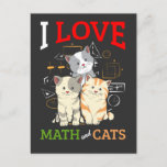Funny Math and Cat Lover Animal Science Teacher Postcard<br><div class="desc">Mathematics and Pet Lover Gift for Kitten Owner. Funny Math and Cat Lover Animal Science Teacher.</div>