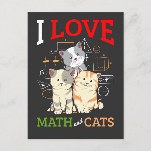 Funny Math and Cat Lover Animal Science Teacher Postcard