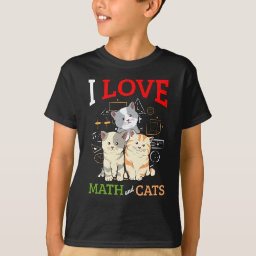 Funny Math and Cat Lover Animal Science Teacher T_Shirt