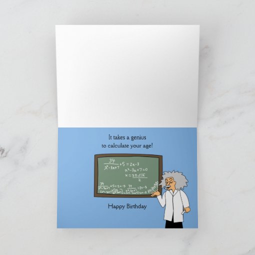 Funny Math Birthday Card Maths Themed Cartoon Zazzle