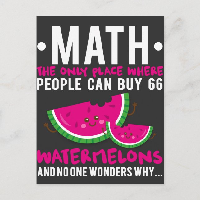 Funny Math Calculation Humor Back to School Postcard (Front)