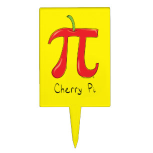 Funny Math Cherry Pi Symbol Cake Topper