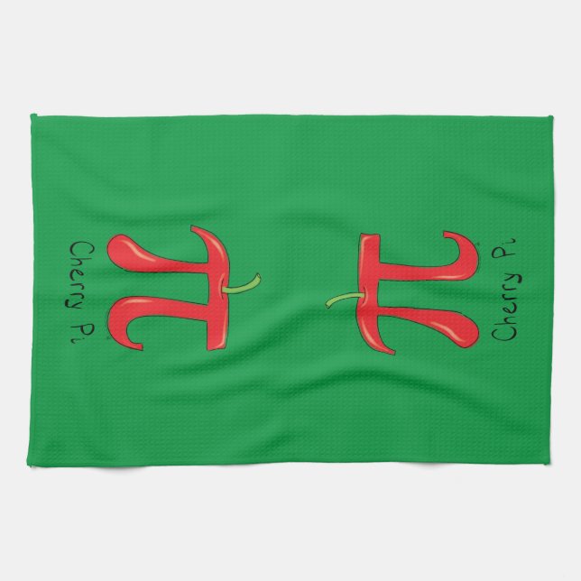 Funny Math Cherry Pi Symbol Kitchen Towel (Horizontal)
