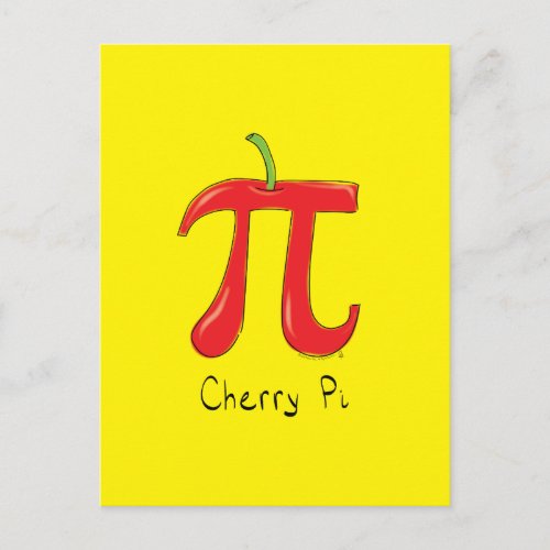 Funny Math Cherry Pi Symbol Postcard