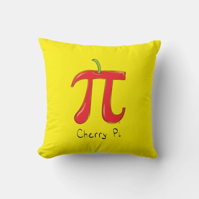 Funny Math Cherry Pi Symbol Throw Pillow (Front)