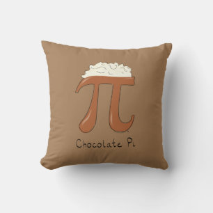 Funny Math Chocolate Pi Symbol Throw Pillow