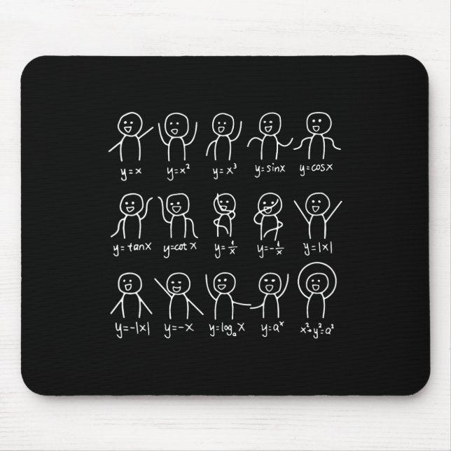 Funny Math Dances Happy Face Sketch Algebra Humor  Mouse Pad (Front)