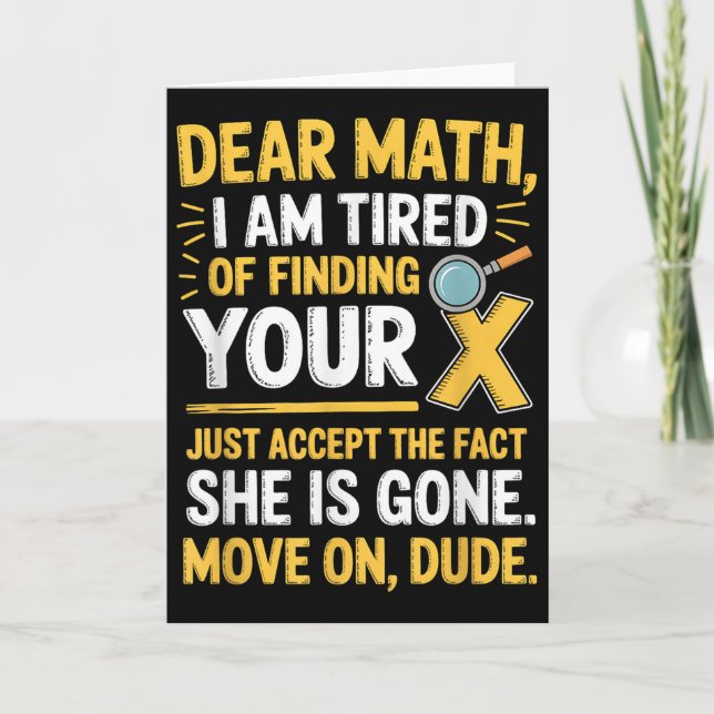 Funny Math Design For Boys Girls Math Teachers Men Card (Front)
