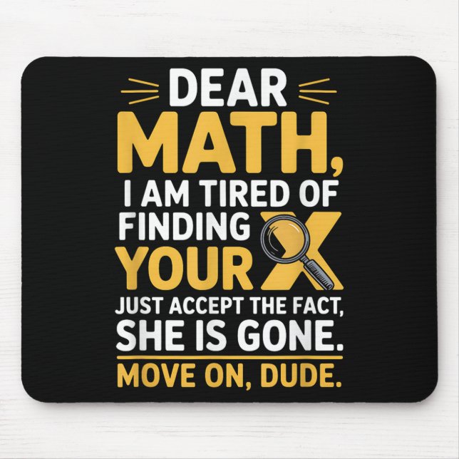 Funny Math Design For Boys Girls Math Teachers Men Mouse Pad (Front)