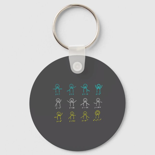 Funny Math Equation Figures Algebra Dance  Keychain (Front)