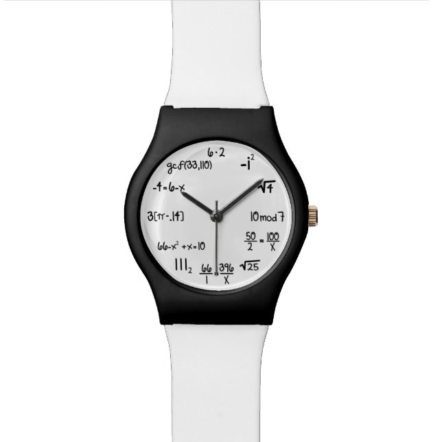 Funny Math Equation Geek Wrist Watch (Close Up)