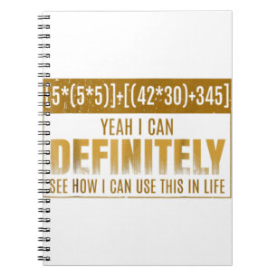 Funny Math Equation T-Shirt I Hate Math Puns Stude Notebook