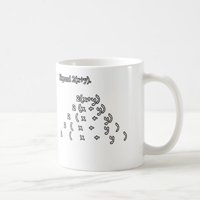Funny Math Exam joke test expand algebra school Coffee Mug (Right)