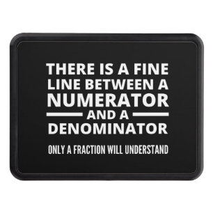 Funny Math FINE LINE NUMERATOR DENOMINATOR Hitch Cover
