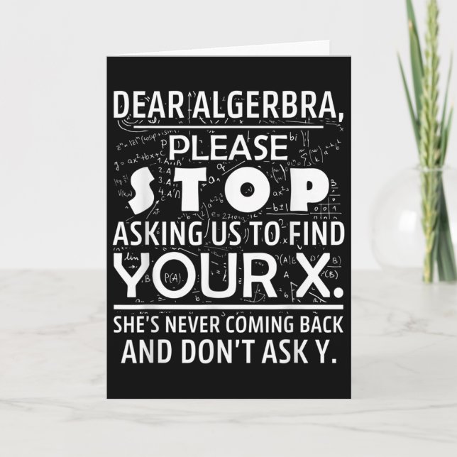 Funny Math For Math Lovers Nerd Nerdy Hilarious De Card (Front)