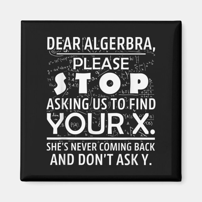 Funny Math For Math Lovers Nerd Nerdy Hilarious De Magnet (Front)