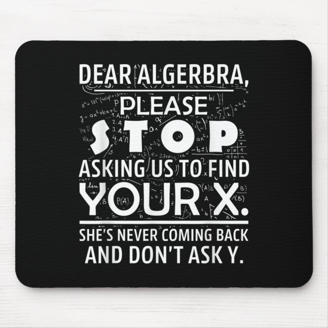 Funny Math For Math Lovers Nerd Nerdy Hilarious De Mouse Pad (Front)
