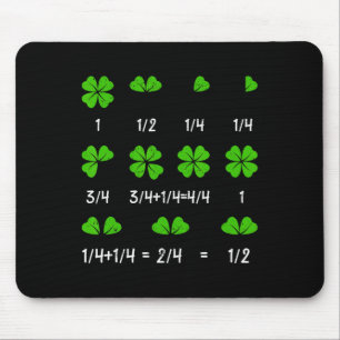 Funny Math Fraction Four Leaf Clover Teacher St Pa Mouse Pad