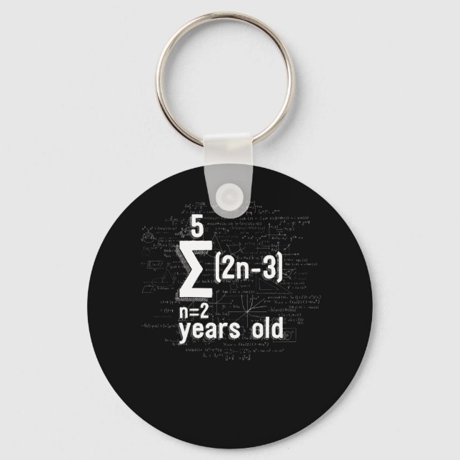 Funny Math Geek 16th Birthday 16 Years Old Keychain (Front)