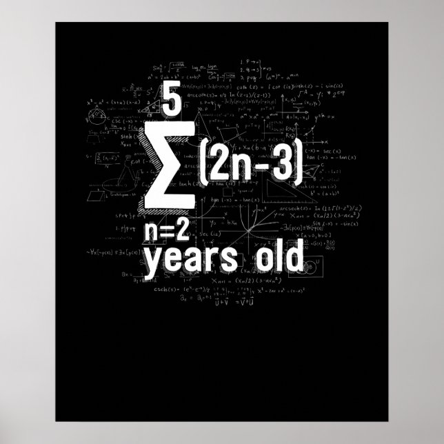 Funny Math Geek 16th Birthday 16 Years Old Poster (Front)