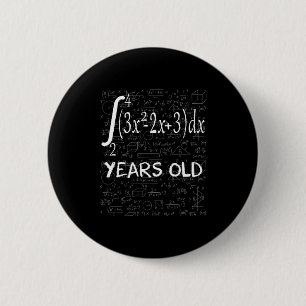 Funny Math Geek 50 Years Old 50th Birthday Integra Button