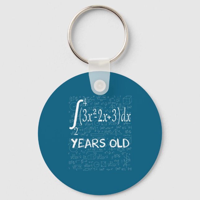 Funny Math Geek 50 Years Old 50th Birthday Integra Keychain (Front)