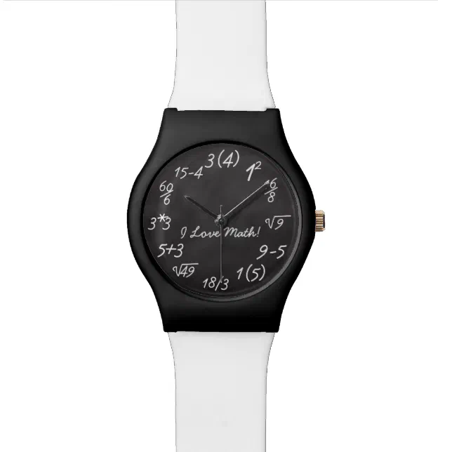 Funny Math Geek Chalkboard Equation Wrist Watch | Zazzle