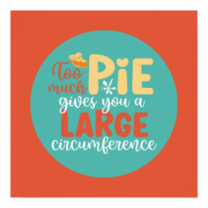 Funny Math Geek Pie Pun Retro Kitchen Typography Poster