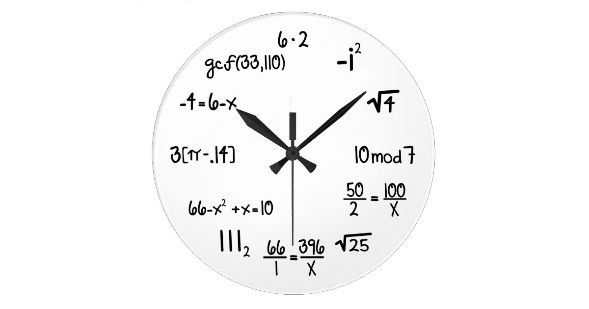 Math Wall Clocks Zazzle Funny Math Genius Geek Large Clock