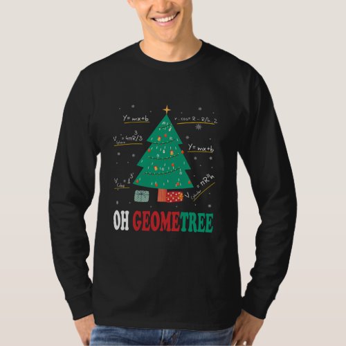 Funny Math Geometry Christmas Tree Geometree T_Shirt