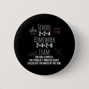 Funny Math Gift For Teen Girls Tween Women Teacher Button
