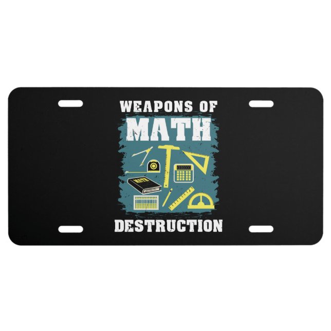Funny Math Gifts License Plate (Front)