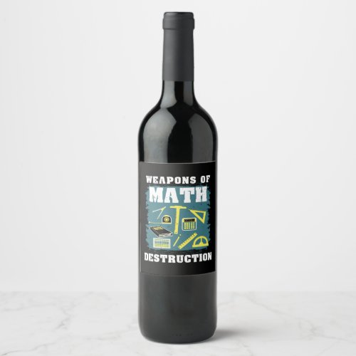 Funny Math Gifts Wine Label