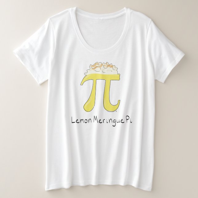 Funny Math Humor Lemon Pi Symbol Plus Size T-Shirt (Design Front)