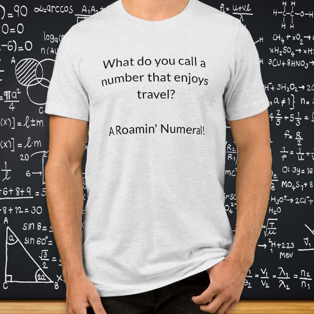 Funny Math Humor Mathematics Joke Teacher Gift Tri-Blend Shirt (A t-shirt with funny math pun humor, ideal for mathematicians, math students and teachers)