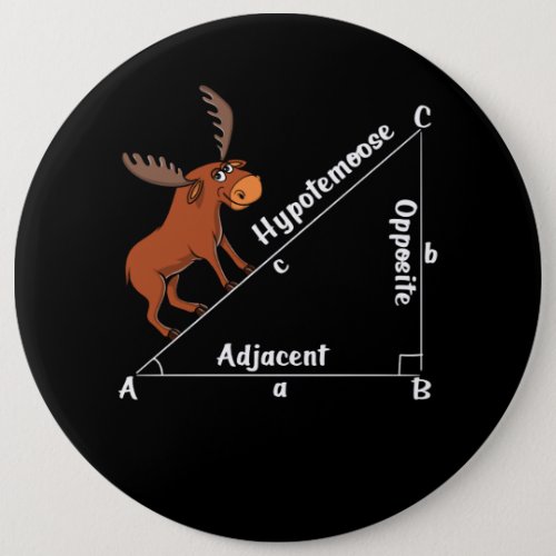 Funny Math Hypotemoose Geometry Moose Joke Pun Button