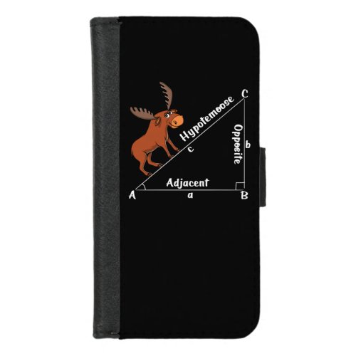 Funny Math Hypotemoose Geometry Moose Joke Pun iPhone 87 Wallet Case