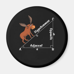 Funny Math Hypotemoose Geometry Moose Joke Pun Magnet