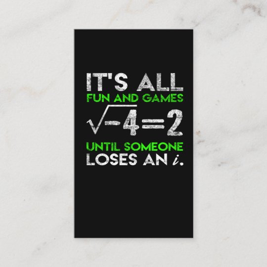 Funny Math Imaginary Number Equation Humor Business Card | Zazzle.com