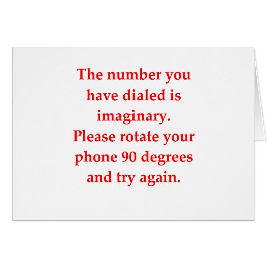 funny math joke cards (Front Horizontal)