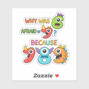 Funny Math Joke Numbers Sticker for Kids
