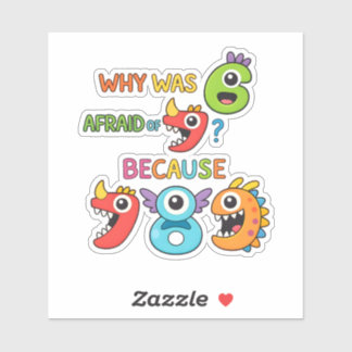 Funny Math Joke Numbers Sticker for Kids