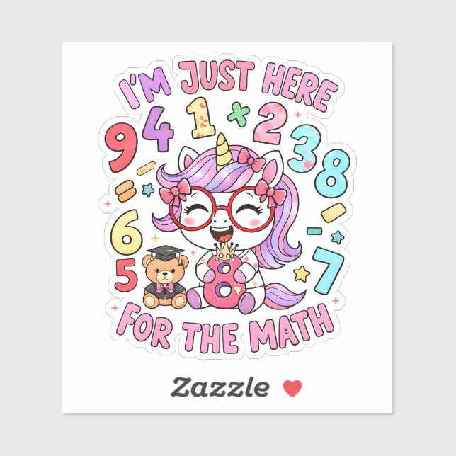 Funny Math Joke Numbers Sticker for Kids (Sheet)