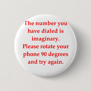 funny math joke pinback button