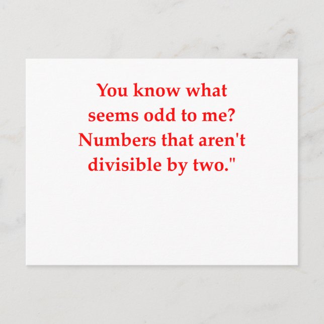 funny math joke postcard (Front)